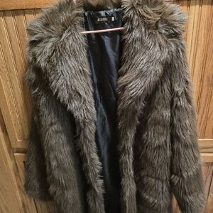 Women's Brown Faux Fur Teddy Jacket